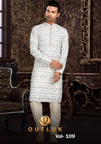 Outlook Vol 109 Designer Lucknowi Menswear Kurta Payjama Collection